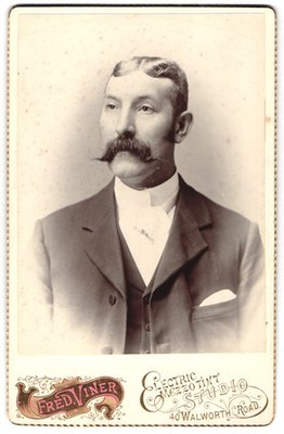 Photograph by Fred Viner, London, 40 Walworth Road, Portrait of a gentleman...