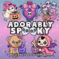 Malbuch FüR Erwachsene Halloween, Pastell Goth, Einfache Designs, Entspannung