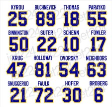 St Louis Blues STICKER DECAL 2025-26 Kyrou Buchnevich Binnington Thomas Schenn