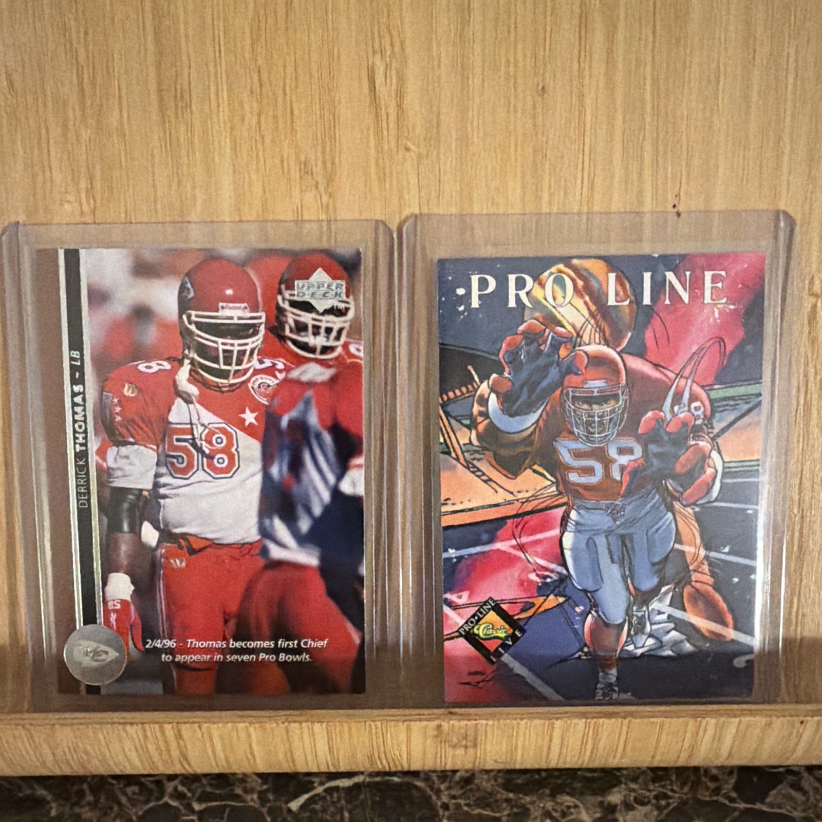 Derrick Thomas Chiefs 2-Card Lot Classic Pro Line/Playoff Contenders #402/195