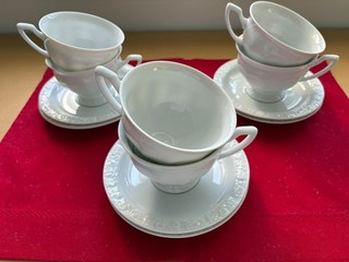 Rosenthal maria weiß Classic Rose 6 Kaffeetassen 6 Unterteller