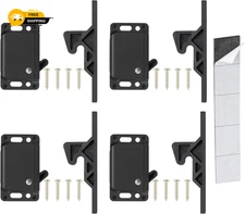 RV Drawer Latches and Catches, 4 Pack Cabinet Door Black