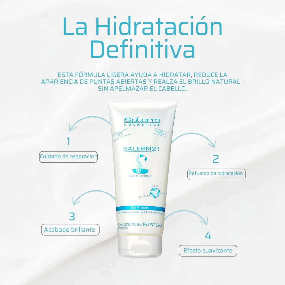 Salerm Conditioner Leave-In Damaged Hair Silk Protein B5 – Twin Set (2 x 200 ml) - Image 2 of 4