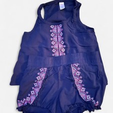Justice Girl's Navy and Purple Short and Tank Set