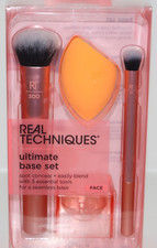 Real Techniques Ultimate Base Set 200 Brush 211 Brush Sponge & Drying Stand New