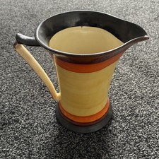 Myott, Son & Co. Art Deco vase, hand painted, 1930s Orange & Yellow