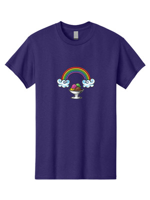 Rainbow-Ice-Cream-4 Mens Graphic Tee, 100% Cotton, Casual Summer Wear