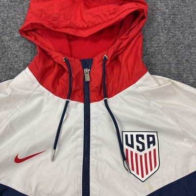 USA Soccer Jacket Mens Medium Blue White Red USMNT Nike Full Zip