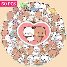 50sheets/set Cute BuBu Dudu Stickers Panda Bear Sticker Cartoon Scrapbook Diary