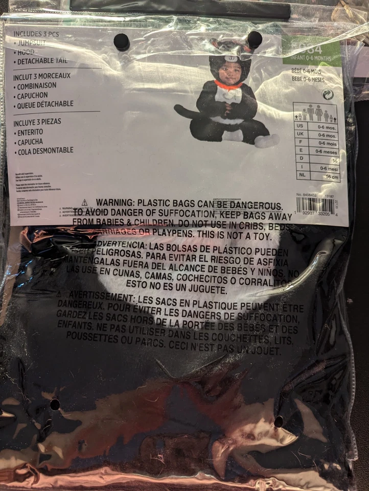 Disfraz de Halloween para bebé bebé animal gato negro tierno talla 6-12 meses Foto 2 de 2