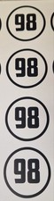 Race Vinyl RC 1/12 - 1/10 Nitro Electric Nummer 98 x 4 Aufkleber 6cm SCHWARZ