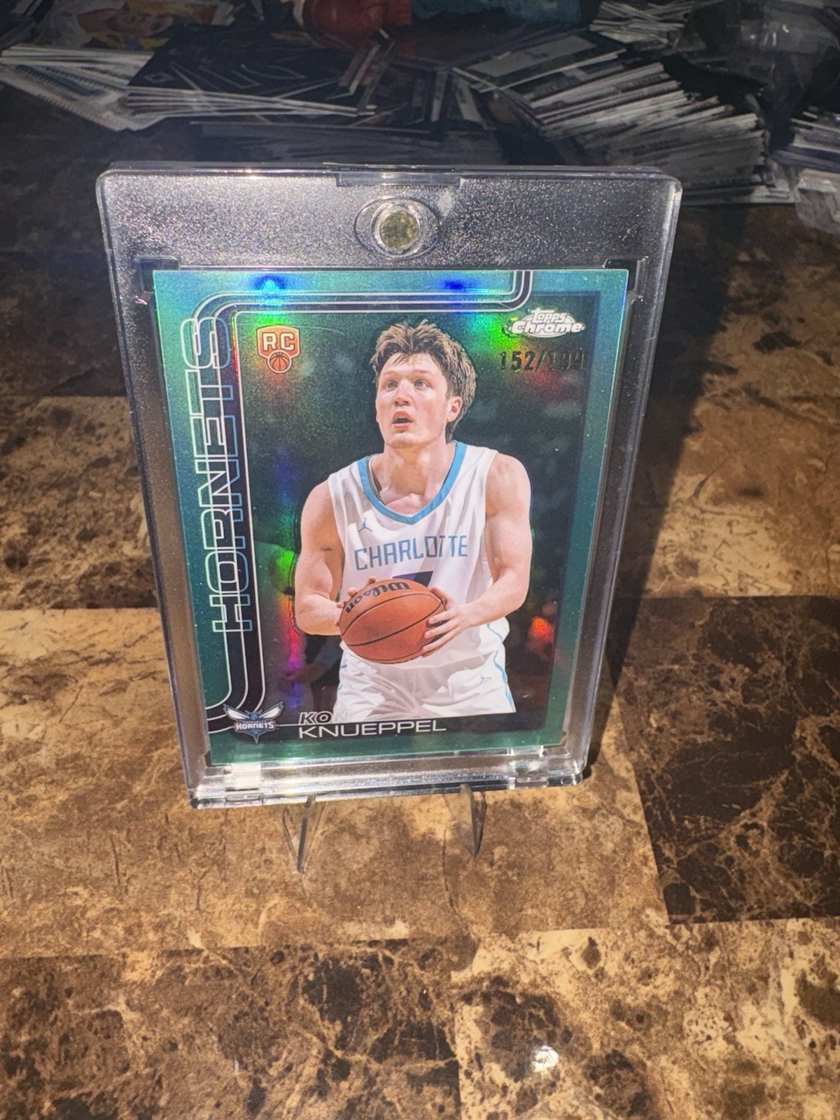 Kon Knueppel Rookie AQUA Refractor #254 2025-26 Topps Chrome RC /199 Color Match