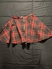 Hot Topic Black & Red O-Ring Skater Skirt Size Medium Goth Grunge Emo