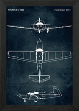 No026 Mooney M20 Framed Wall Art Poster Canvas Print Picture