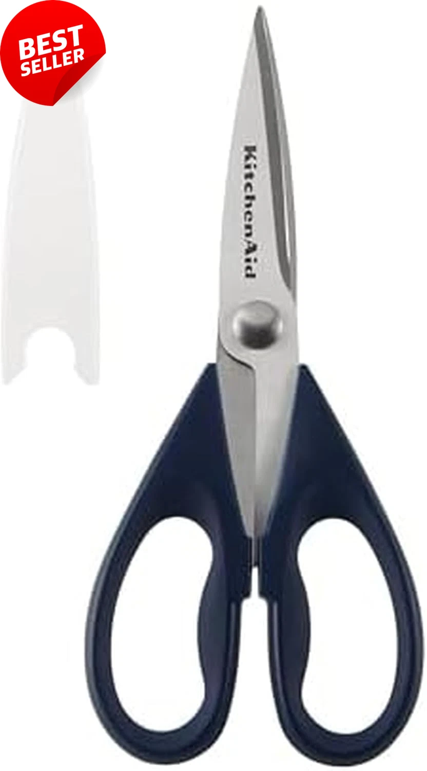 All Purpose Kitchen Shears Stainless Steel Scissors with Sheath Blue 8.72in