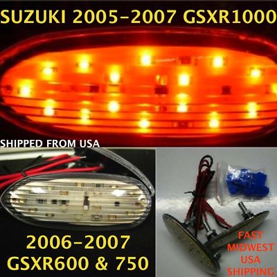 Clear Turn Signals For Suzuki GSXR 600 750 1000 Flush Mount Generic - MotorGenic
