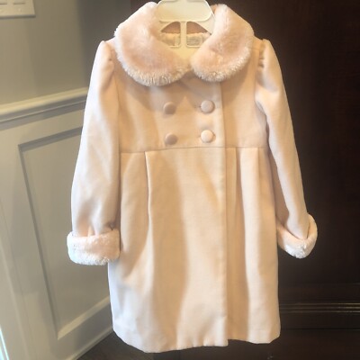 New Pink Toddler Girl's 2-Piece Fancy Bow Dress & Fur Collar Bow Coat Set-4T