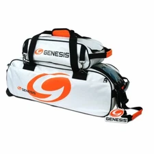 Genesis Sport White 3 Ball Tote With Shoe Bag Bowling Bag
