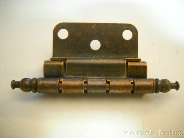 New Semi-Concealed Partial Wrap Cabinet Door Hinge, 3/8" Inset, Antique