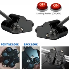 2X 25mm 1" Bar Handlebar Control Button Horn Turn Signal Headlight Switch Black