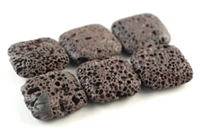 35X35MM BROWN VOLCANIC BASALTIC LAVA GEMSTONE SQUARE 35X35MM LOOSE BEADS 8inch