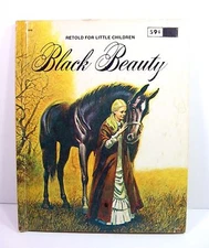 BLACK BEAUTY HORSE Anna Sewell  Martin Santos WONDER BOOKS Vintage 1976