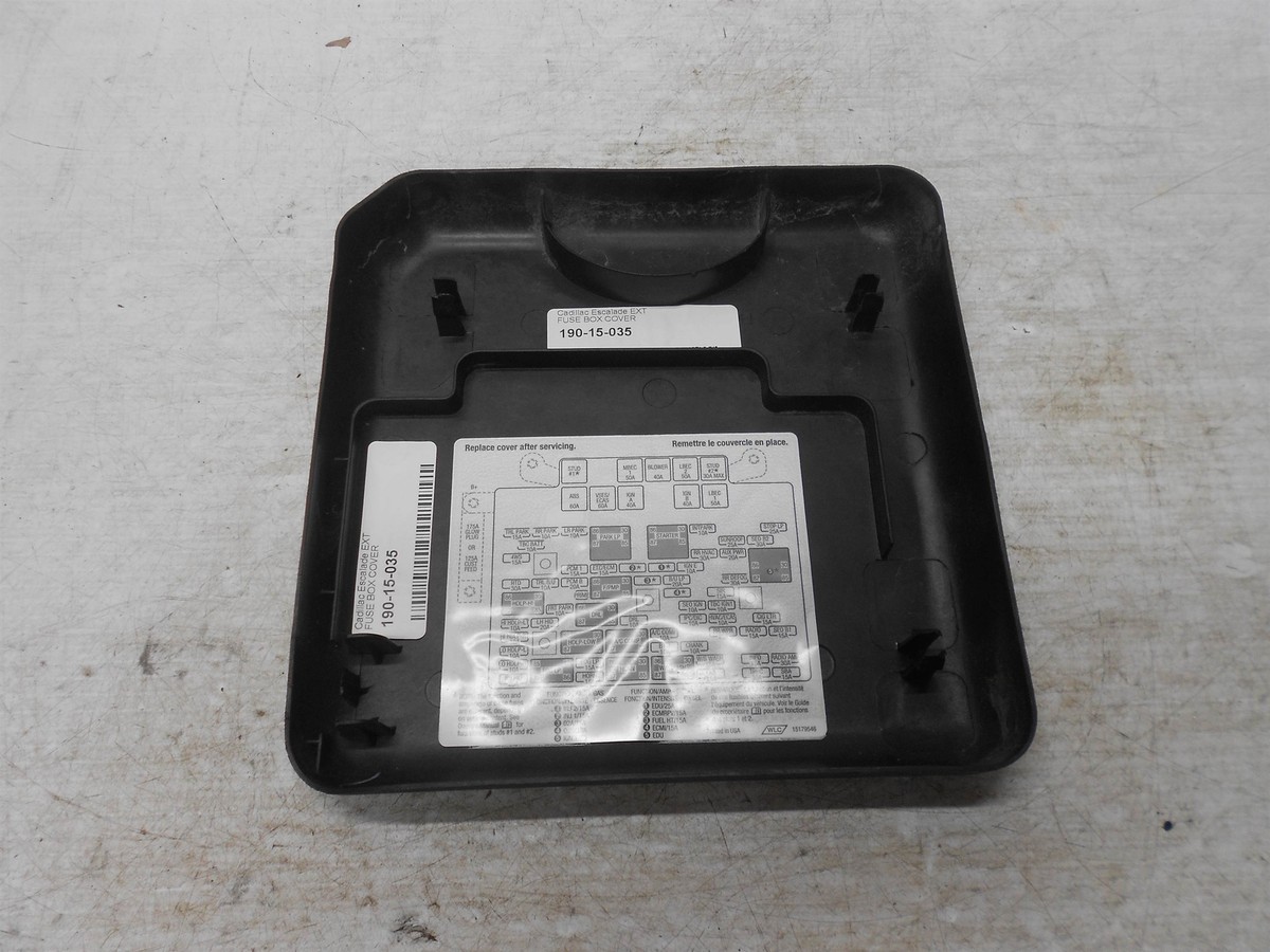 2003-2006 Chevrolet Silverado 15168541 Fuse Box Cover Lid Used