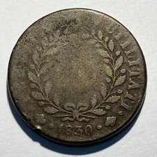 PORTUGAL 1830 40 Reis Thick Copper Coin