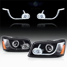 Pair LED DRL Lights Headlamp For 01-2007 Toyota Highlander Projector Headlights