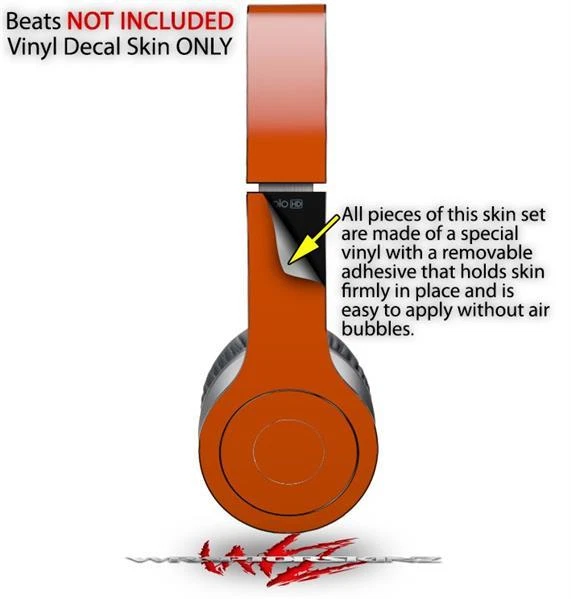 Recubrimiento para Auriculares Beats Solo HD Colección Sólidos Naranja Quemado por WraptorSkinz Foto 4 de 4