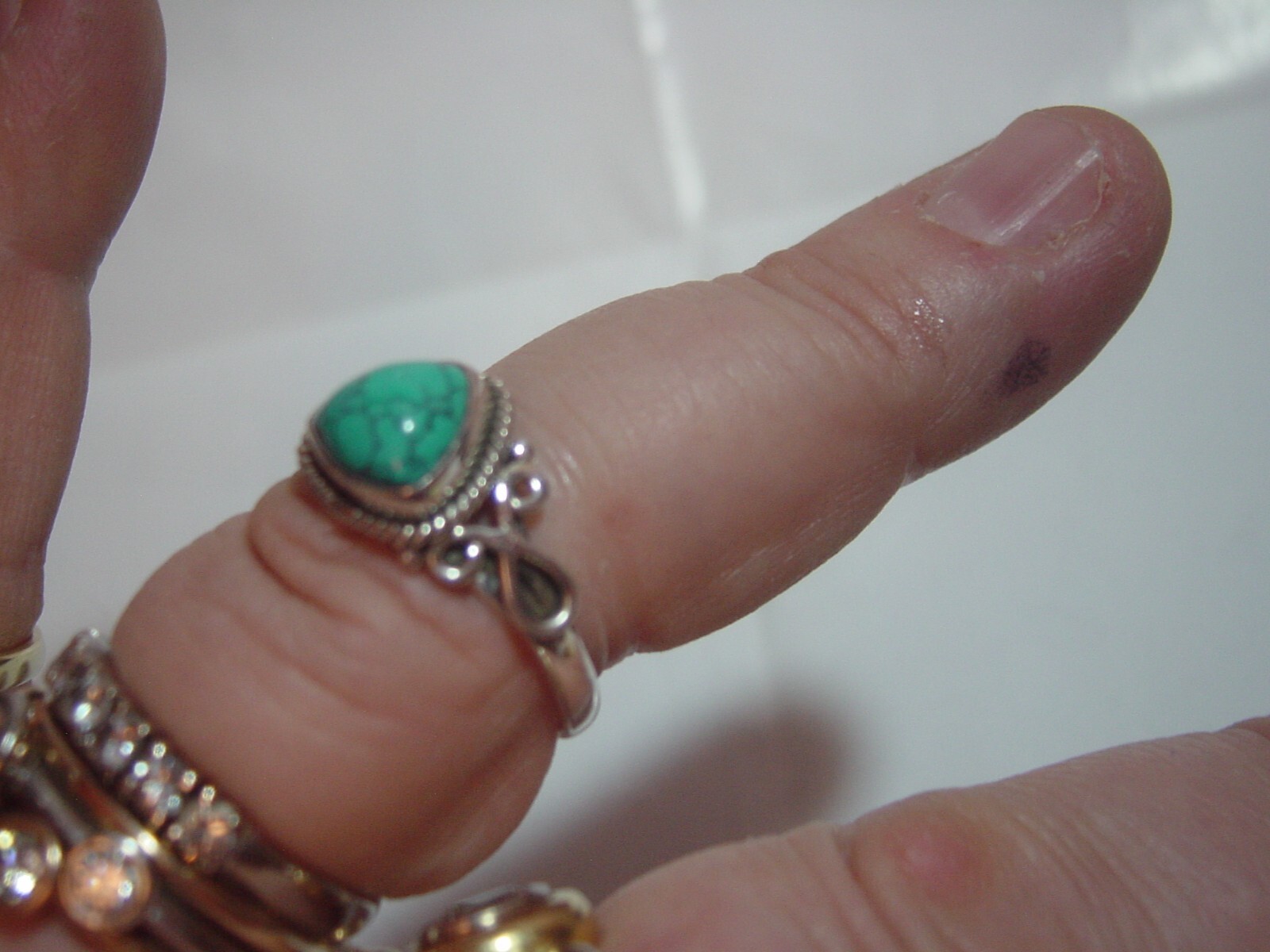 Vintage Solid Silver Ring - Stunning trillion sha… - image 6