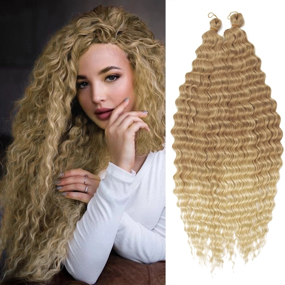 30 Wave Braiding Hair Extensions Deep Wave Twist Crochet Braids Synthetic  Hair