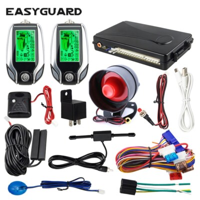 EASYGUARD 2 way pke car alarm system keyless entry shock warn security alarm 12v