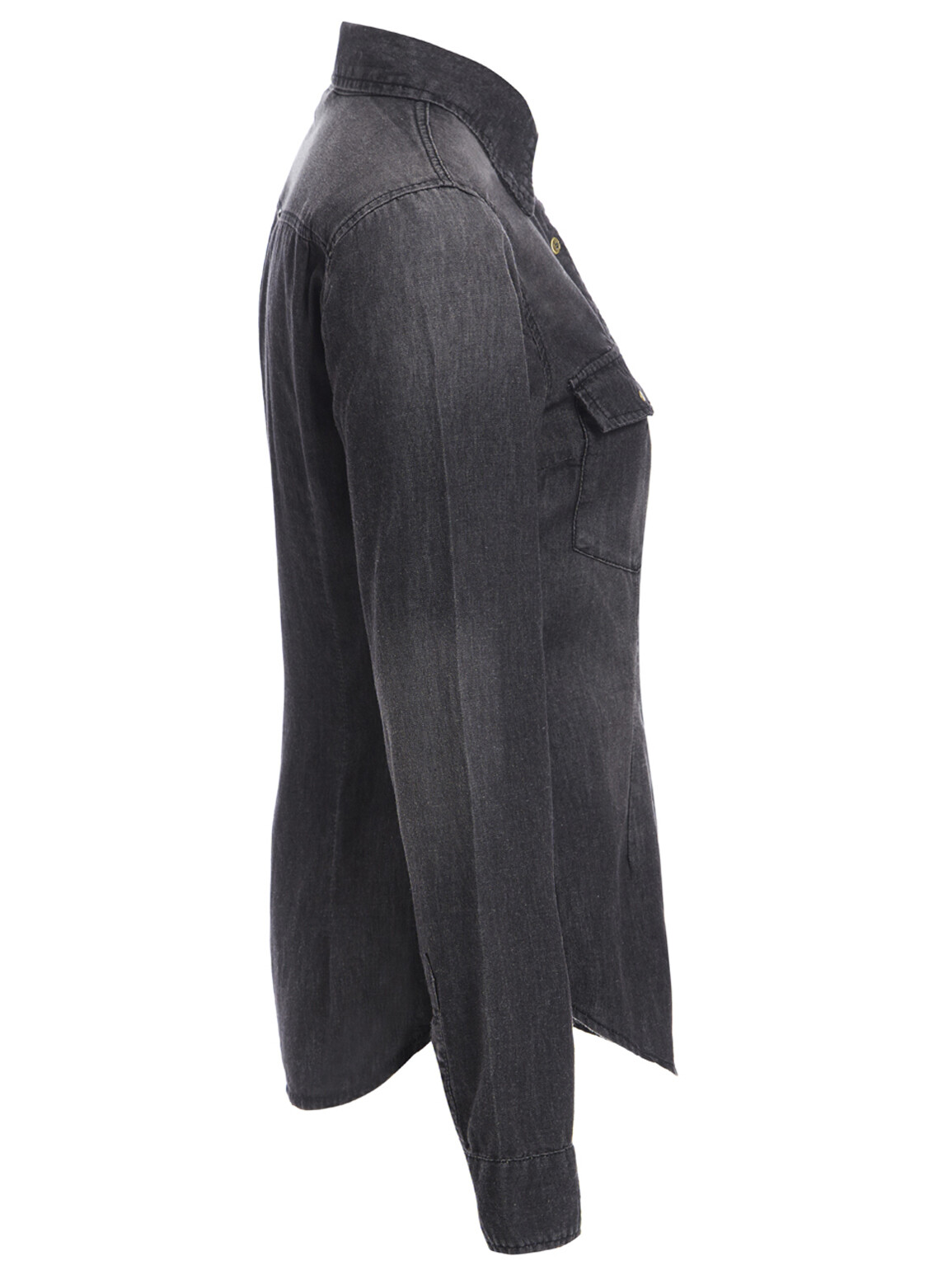 Womens Denim Shirt Top Ladies Stonewash Black shirts Cotton Size 8 10