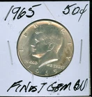 1965 KENNEDY HALF SILVER BUSINESS STRIKE FINEST GEM BU  *