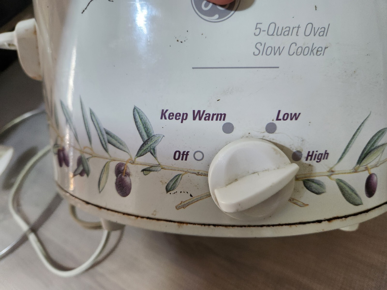 GE Slow Cooker White & Purple 5 Quart Olive Graphic eBay