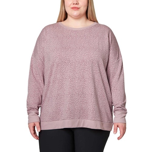Neu mit Etikett Mondetta Sweatshirt Leopardenmuster weich feuchtigkeitsableitend lockere Passform Oberteil S-3X - Bild 16 von 17