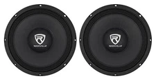 2) Rockville RM108PRO 10" 1200 Watt 8-Ohm SPL Car Midrange Mid-Bass Pro Speakers