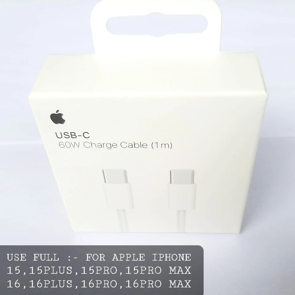 USB-C Type C Fast Charging Cable 60W For Apple iphone 15/16 Plus,Pro,Max Wall 1M - Image 4 of 4
