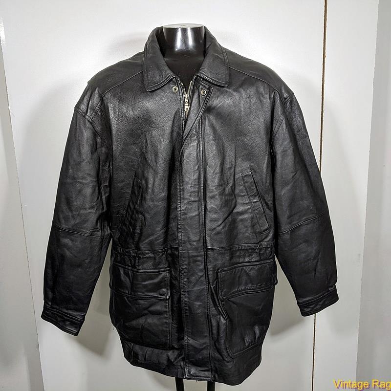 JOHN ASHFORD Soft Leather JACKET Mens Size XL Black