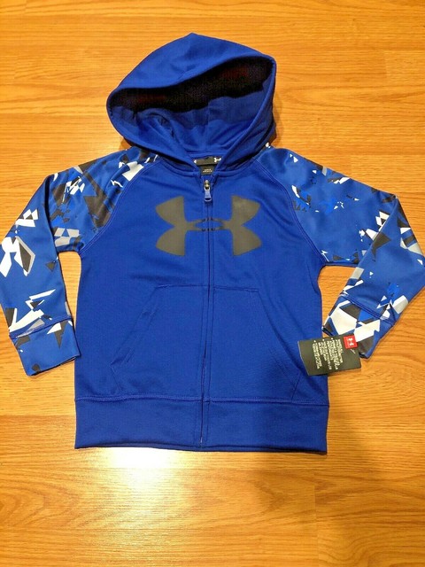 NWT$43 Under Armour Boy Full-Zip Fleece Hoodie Blue Camo Big Logo Size 4 5 6 7 | eBay