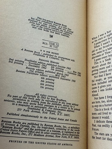 R is for Rocket by Ray Bradbury Bantam Pathfinder Edition, 1966 7th Printing - Picture 9 of 9