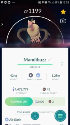 mandibuzz pokemon go