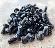 50 Tattoo Machine 8-32 Black Alloy Phillips Button Head 3/8" Coil Screws