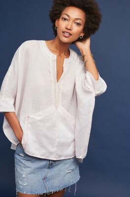 Akemi + Kin Martinique Poncho Top Pink Rose Anthropologie Size M/L New with Tags