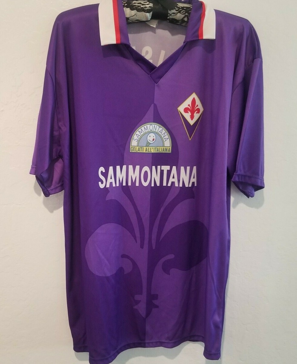 Sam Montana Fiorentina 1995-1996 Home Short Sleeve Football Shirt