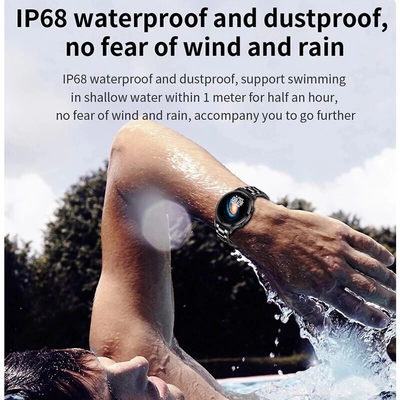 IP68 Water Proof Smart Watch with Touch Control, Heart Rate