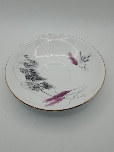 Vintage Old Royal Vale Bone China Tea Cup & Saucer Purple & Black Floral Pattern - Picture 6 of 11