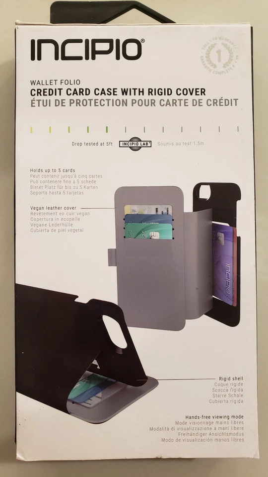 NEW Incipio Wallet Folio Credit Card Case w/Rigid Cover for iPhone 7+ / 8+ Plus - Image 2 of 4