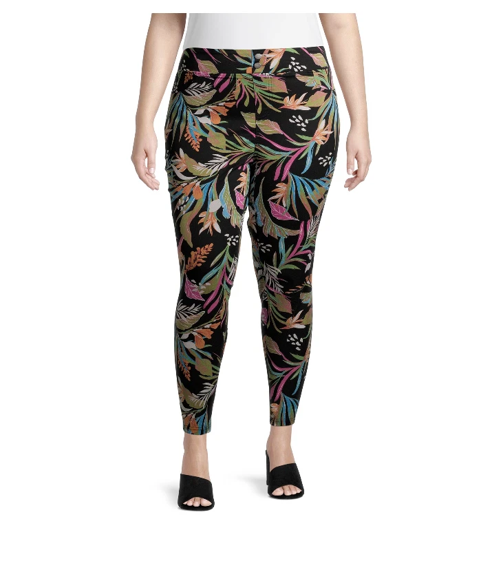 Cosey Leggings Tropicali Donna – Stampa Luci Tropicali – Taglia Unica 34/XS – 44/L – Morbidi E Traspiranti